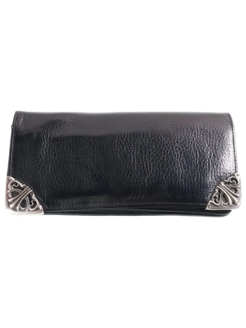 Chrome Hearts Long Single Fold Wallet Leather Black